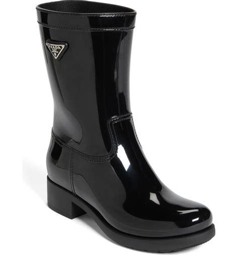 prada boots wholesale black rainboots